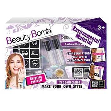 Beauty Bomb Tini csillámtetkó szett színes hajtinccsel