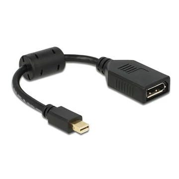 Delock Adapter mini DisplayPort 1.2-dugós csatlakozó > DisplayPort-csatlakozóhüvely 4K fekete