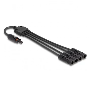 Delock DL4 napelem elosztó kábel 1 x anya és 4 x duga 50 cm fekete