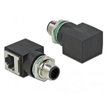 Delock Hálózati adapter M12 8 tűs A-kódolt adugó - RJ45 anya