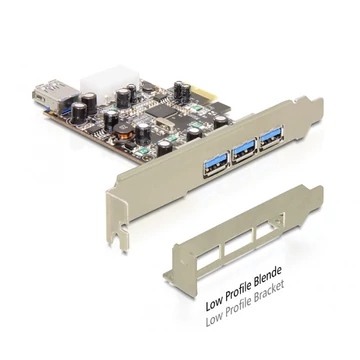 Delock PCI Expressz kártya> 3 x külső + 1 x belső USB 3.0
