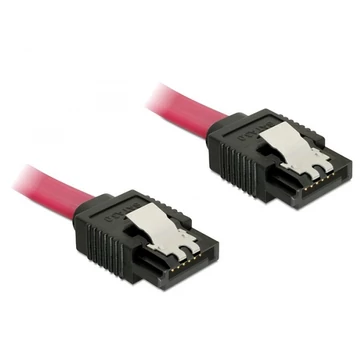 Delock SATA 6Gbps 10cm egyenes-egyenes piros kábel
