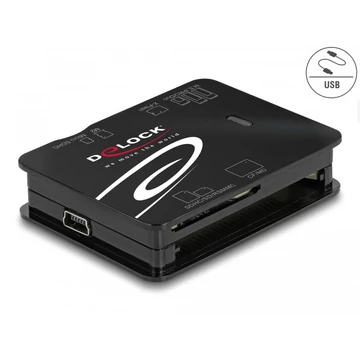 Delock USB 2.0 kártyaolvasó CF / SD / Micro SD / MS / xD / M2 memóriakártyákhoz