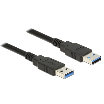 Delock USB 3.0-s kábel A-típusú csatlakozódugóval > USB 3.0-s, A-típusú csatlakozódugóval, 1,0 m, fe