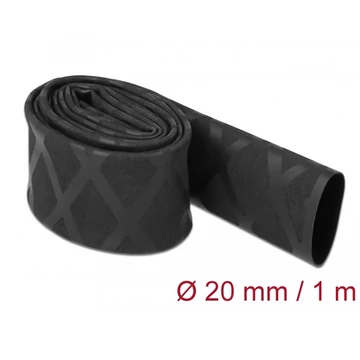 Delock Zsugorcső X-mintás nem csúszós 1 m x 20 mm fekete