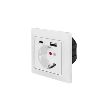 Logilink Fali aljzat, 1x CEE 7/3, 1x USB-A, 1x USB-C