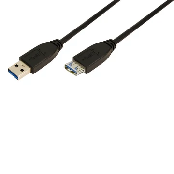 LogiLink USB 3.0 Hosszabbító kábel Type A>TypeA, fekete 3m