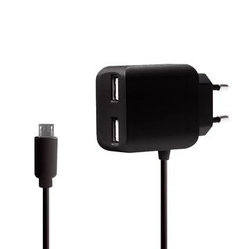 Logilink USB fali töltő , 2+1 port, 10,5W, fekete