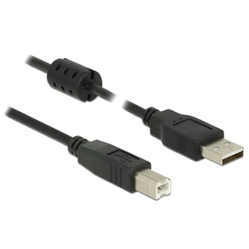 Delock USB 2.0-s kábel A-típusú csatlakozódugóval > USB 2.0-s, B-típusú csatlakozódugóval, 1,0 m, fe