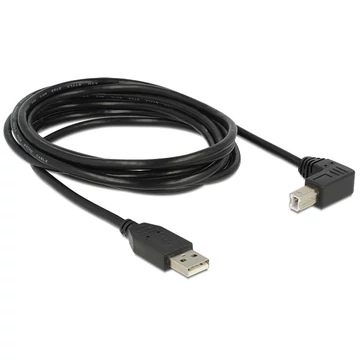 Delock USB2.0 kábel USB A dugó - USB B 90°dugó csatlakozókkal, 3m