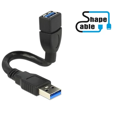 Delock Cable USB 3.0 A male > USB 3.0 A female ShapeCable 0.15 m