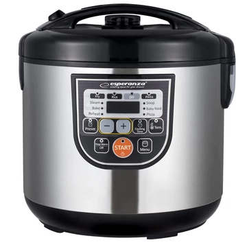 Esperanza Mate Steam multifunkciós főzőedény, 860 W,fekete-ezüst