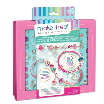 Make it Real: Kristály Medál Karkötők Pink