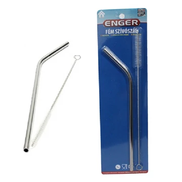 Enger fém szívószál tisztítóval ENG-406