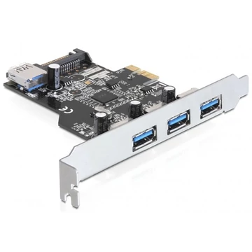 Delock PCI Express kártya > 3 x külső + 1 x belső USB 3.0