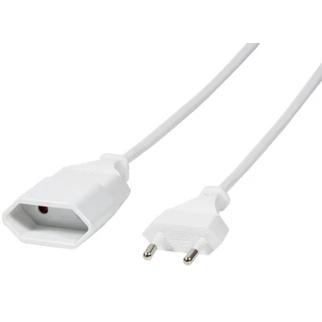 Logilink Power Cord, Extension Euro/M -Euro/F, 1.0m, white