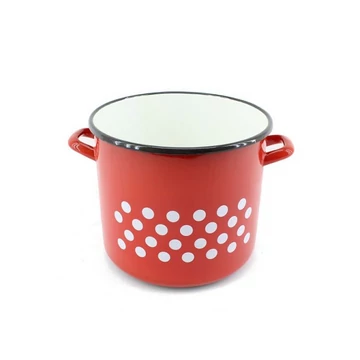 Zománcozott piros-pöttyös fazék 15cm 2,25L