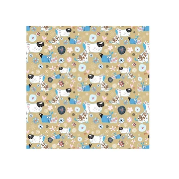 Pasztell színű kutyusos csomagolópapír 100x70cm