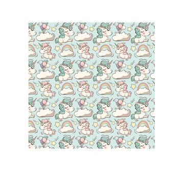 Pasztell színű unikornisos csomagolópapír 100x70cm