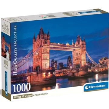 Tower Bridge éjjel HQC 1000db-os puzzle poszterrel - Clementoni