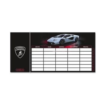 Ars Una: Lamborghini egylapos, kétoldalas órarend fekete színben