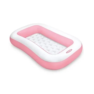 Négyszögletes rózsaszín gyermekmedence 166x100x25cm - Intex