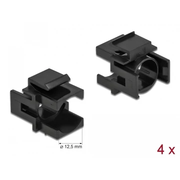 Delock Keystone fekete borító 12,5 mm-es lyukkal, 4 db.