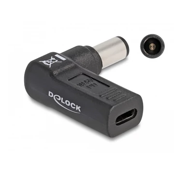 Delock Laptop töltőkábel adapter USB Type-C  anya - Dell 7,4 x 5,0 mm apa 90  fokban hajlított