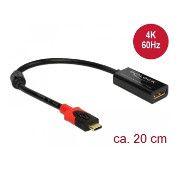 Delock DisplayPort átalakító USB Type-C  kijelzohöz 4K 60 Hz