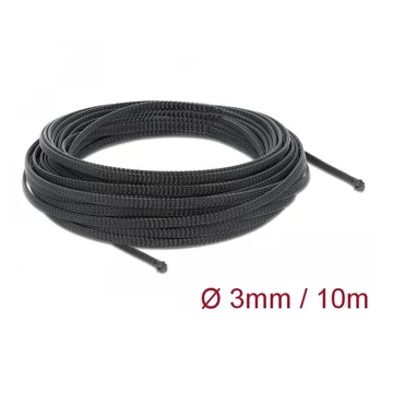 Delock Fonott kábelharisnya nyújtható 10 m x 3 mm fekete