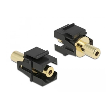 Delock Keystone Module sztereo jack anya 3,5 mm 3 tűs - sztereo jack anya 3,5 mm 3 tűs aranyozott, f
