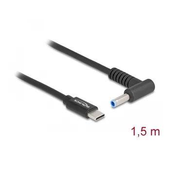 Delock Laptop töltőkábel USB Type-C  apa - HP 4,5 x 3,0 mm apa