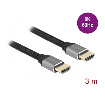 Delock Ultra nagy sebességű HDMI kábel 48 Gbps 8K 60 Hz szürke 3 m tanúsítvánnyal