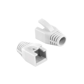 Logilink RJ45 feszültségmentesítő védőburkolat, 8 mm, fehér, 50 db