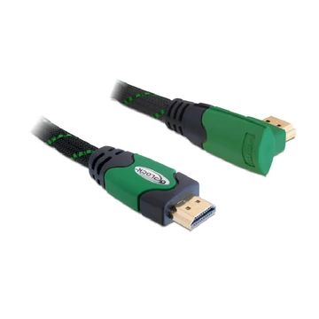 Delock High Speed HDMI-kábel típusú Ethernet   HDMI A dugós > HDMI A dugós derékszögű 4K 1 m