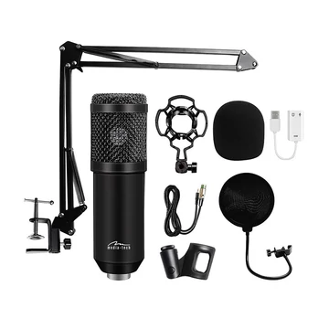 Media-Tech Stúdió és streamer mikrofon, fekete