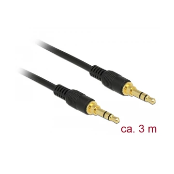 Delock Sztereó Jack Kábel 3,5 mm 3 tűs férfi > férfi 3 m fekete