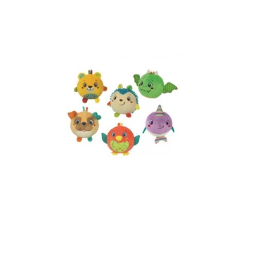 Bébijáték csörgő velúr állatos 6-féle 10 cm C17683