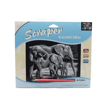 Elefánt ezüst képkarcoló 