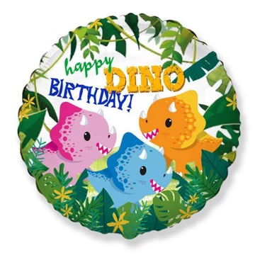 Dínós kerek fólia lufi 45cm 