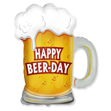 "Happy beer-day" feliratú sörös korsó fólia lufi 