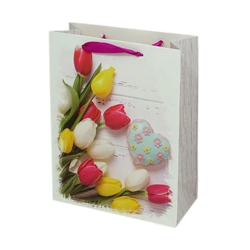 S.Ajándéktasak 30*42*12cm tulipános 72007