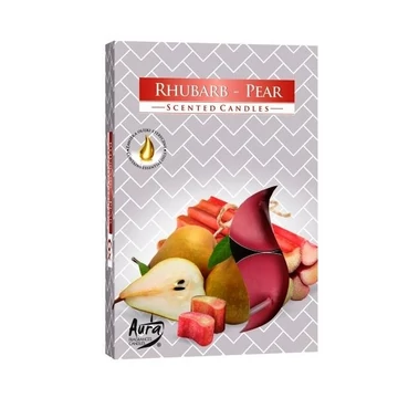 Rebarbara-körte illatű 6db-os teamécses 