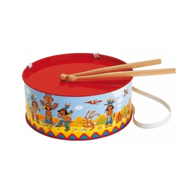 Indiános dob ütőkkel és nyakpánttal
