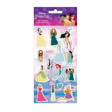 Csodálatos Disney Hercegnők 3D pufi matrica szett 10x22cm-es íven