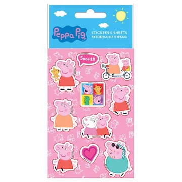 Peppa malac öntapadós matrica szett 8x12cm-es íven 5db