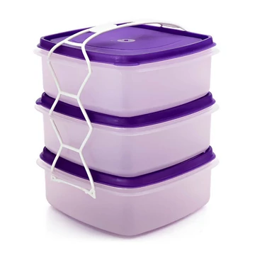 Kocka alakú 3-as ételhordó többféle változatban