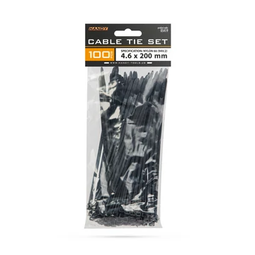 Handy kábelkötegelő 200*4,6mm fekete 100db 05419