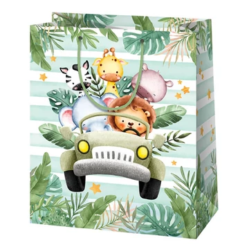 Kalandozó állatok közepes méretű ajándéktáska 18x23x10cm-es