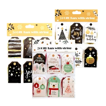 Karácsonyi 24db-os ajándékcímke szett többféle változatban